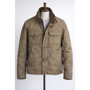 Levis Brown Canvas Utility Jacket Mens Large Quilted Lined Workwear Coat Large